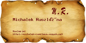 Michalek Ruszlána névjegykártya